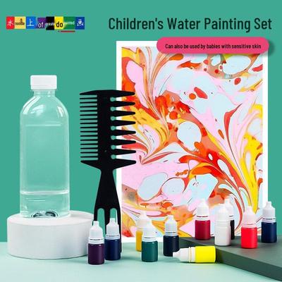 Children's DIY Water Painting Pigment Set: Handmade Art Gift Box with Intangible Cultural Heritage Round Fan