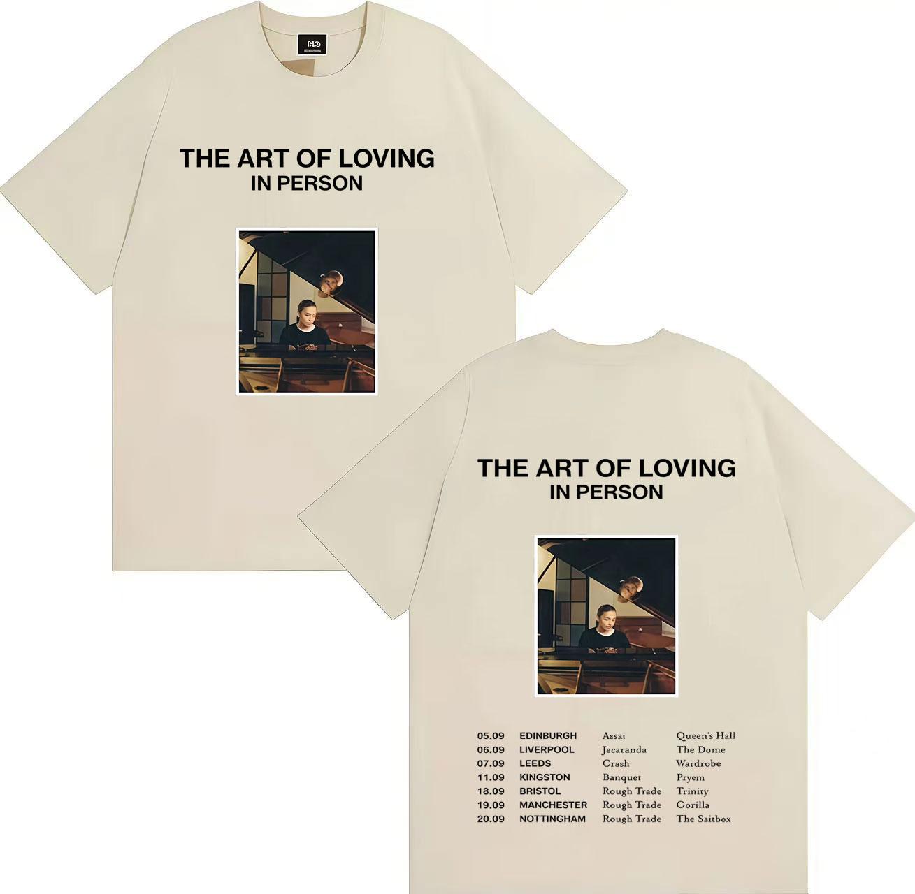 

Singer Olivia Dean Gothic Graphics Print The Art of Loving Tour Tshrit Fashion Oversized Tee Mens Women Pure Cotton Cozy Tshrits S