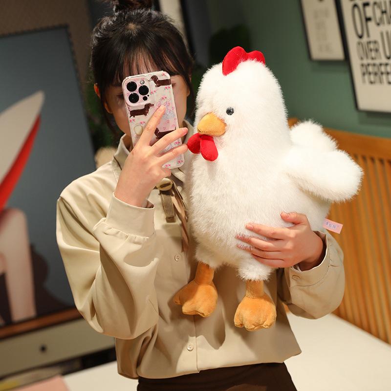 Simulation Big Rooster Doll Doll Chick Plush Toy Milo Chicken Cloth Doll Throw Pillow 8 Inch Grab Machine Baby