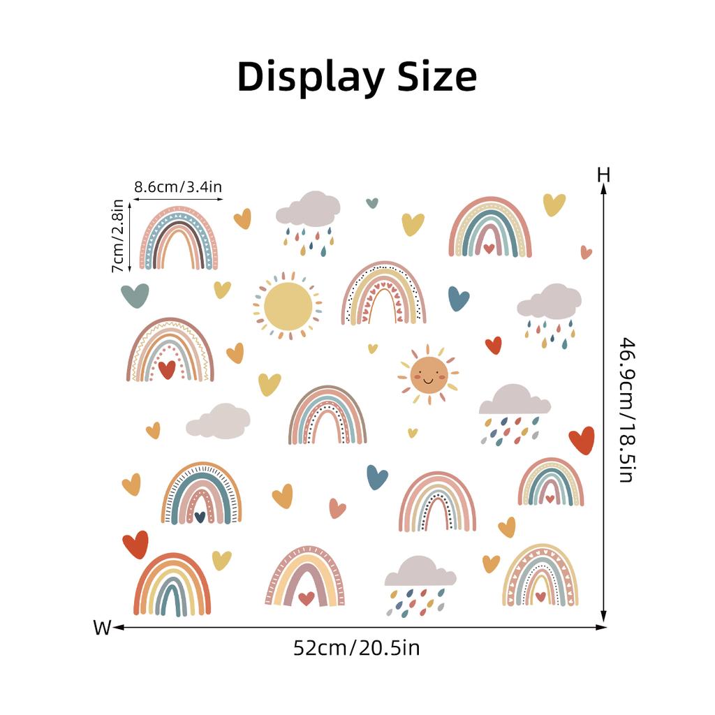 1Pc Cartoon Love Cloud Rainbow Wall Stickers Kids Room Decoration Bedroom Children Room Wall Art Living Room Decor for The House