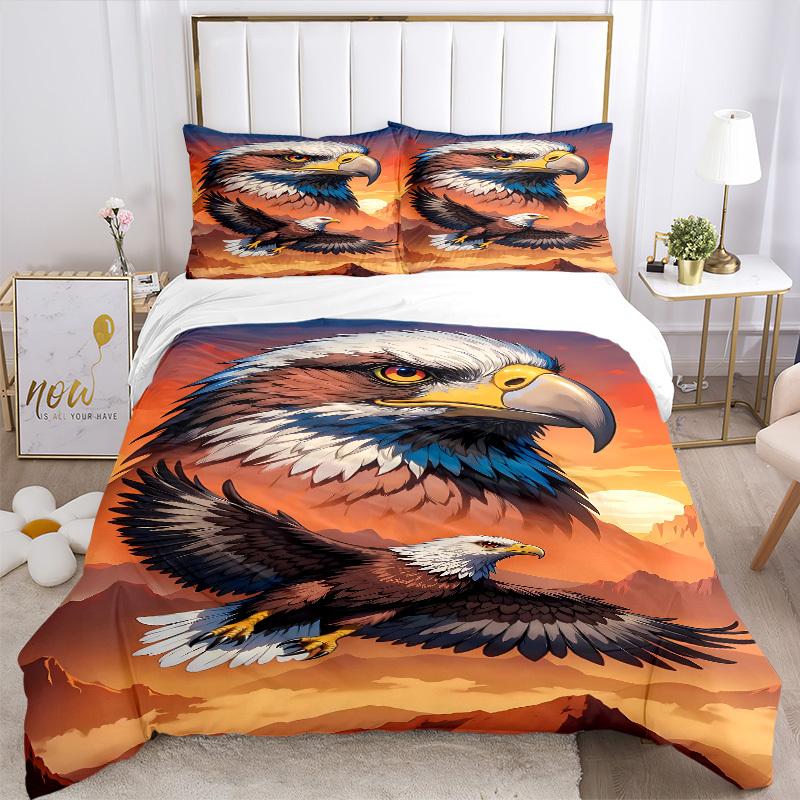 3pcs Eagle, Wildlife Duvet Cover Set -Includes 1 Duvet Cover and 2 Pillowcases, No Quilt Core, All-Season Home Decor Yy251111197