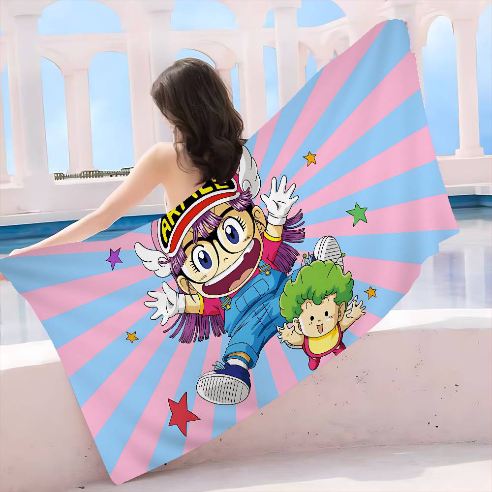 Dr Slump Anmie A-Aralees Bath Towel Microfiber Soft Water Absorbing Breathable For Girl Kids Decorative Cartoon Beach Towel