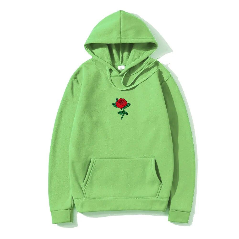 Mikina s kapucí Harajuku Unisex Móda Streetwear Květ růže Potisk Mikiny Topy Pulovry Unisexy Mikina s kapucí Oblečení s kapucí