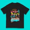 Lazy Days Of Summer Vintage Retro Sunset Surfer Beach Holiday Trip Kids T Shirt