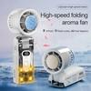 Portable Mini Handheld Fan USB Rechargeable High Speed Folding Cooling Fan with Digital Display & LED Light
