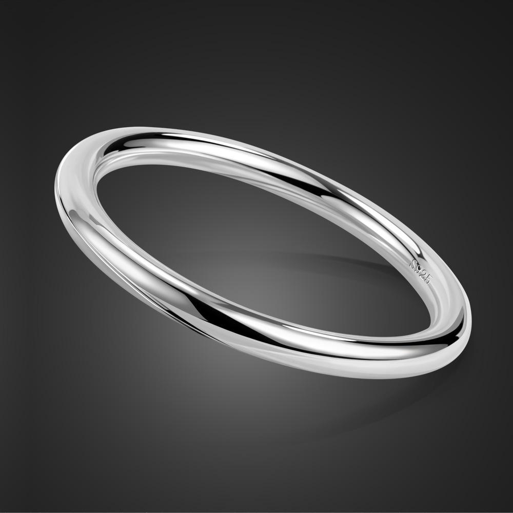 Solid 7Mm Simple Bracelet Unisex Bracelet Electroplated Thick Rhodium Gold Jewelry