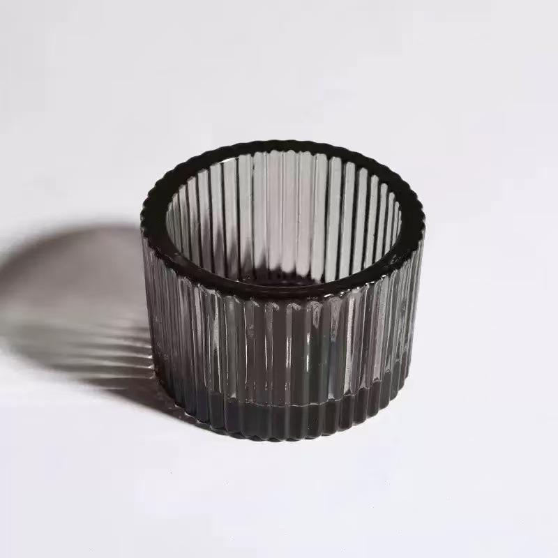 Transparent Fine-Textured Glass Candle Holder - Aroma Cup for Home Decoration