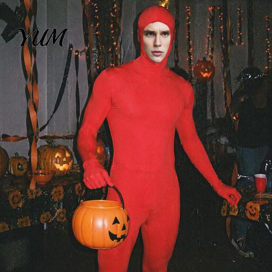 Adults Unitard Full Body Zentai Suit for Men Women, Open Face Halloween Cosplay Bodysuit Bodysuit, Stretchy Spandex Costume Party, Stage Performance
