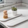 Solid Wood Diatomite Water Absorbing Stone Tray  Bathroom Kitchen Sink