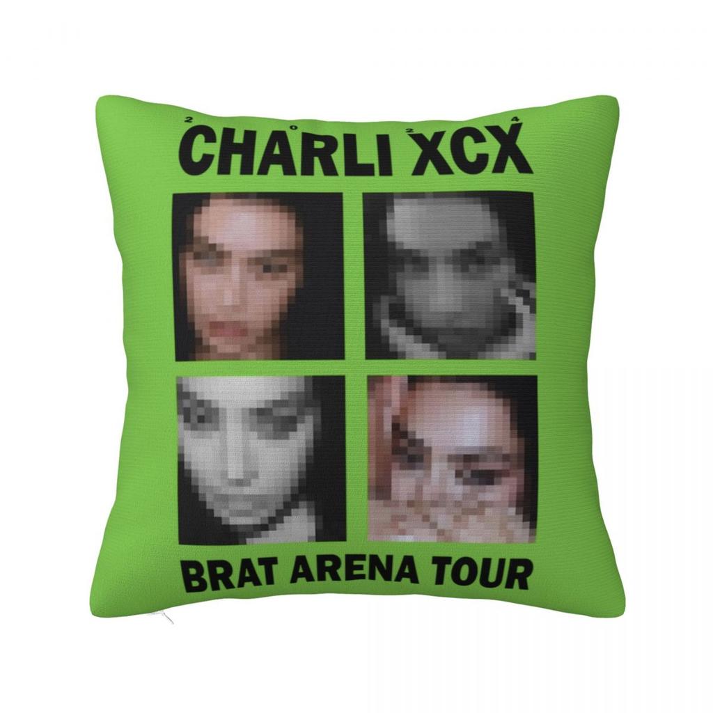Charli XCX Brat Pillow Case Club Classics Pop Music Brat Album Cushion Covers Polyester Decorative Pillowcase for Sofa 18