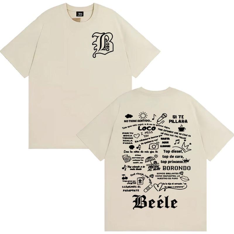 

Rapper Beele Borondo Tour 2025 Printed Tee Shirt Men Women Clothing Cotton Short Sleeve T-shirt Harajuku Hip Hop Fashion T Shirt XXL