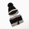 Winter cold weather gear: neck warmer, fur hat set, and black knit mask