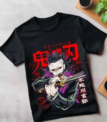 Genya Shinazugawa T-shirt Kimetsu No Yaiba Demon Slayer Tanjiro T-shirt Sommar Ny Herr- och Damstreetwear