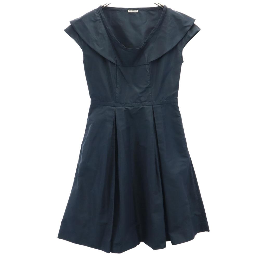 

MIUMIU made in Italy No sleeve mini dress 40 Navy French Sleeves Women Used