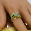Ring Colorful Chameleon Lizard Adjustable 3D Cute Animal Alloy Novelty Jewelry Premium Unique For Women Men Daily Party
