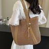 Woven Shoulder Bag, Large Capacity Tote Bag, Commuter Shoulder Bag, Summer Beach Tote, Lightweight Purse for Women Vacation Street Work