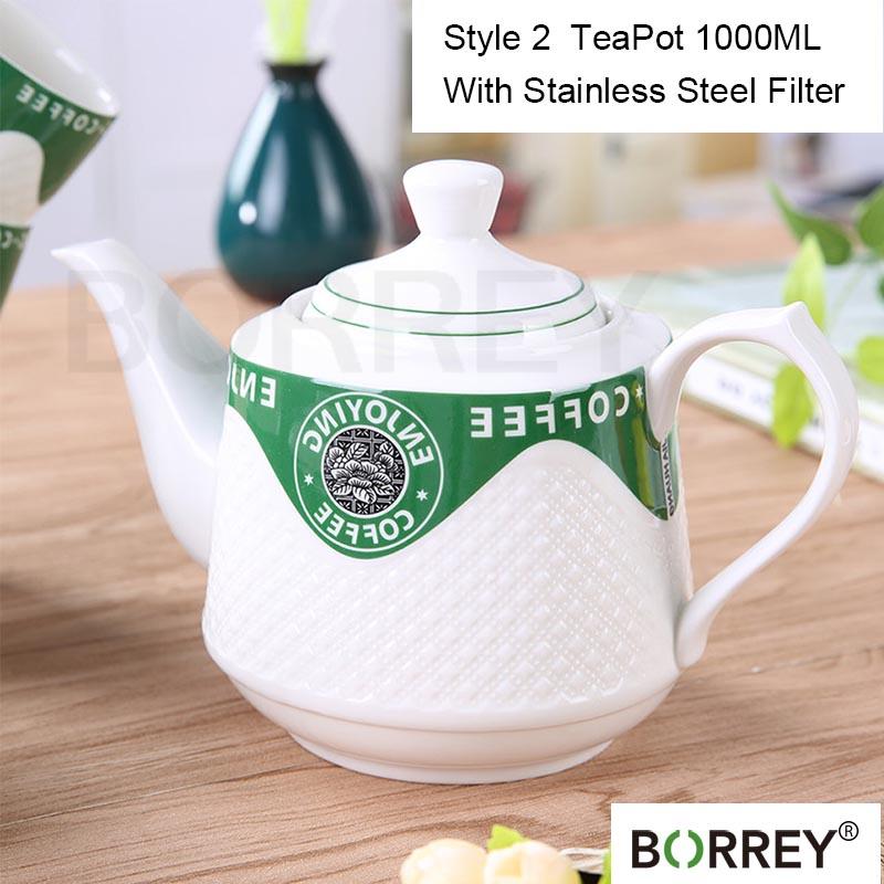 BORREYKeramické s filtrem Čajová konvice Evropského stylu Rychlovarná konvice Kávová konvice Domácí dekorace umělecké dílo Keramické nádobí Svatební dárek k narozeninám