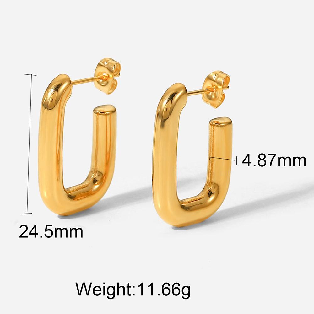 Yori Metal Hoops Chunky Geometric Earrings Waterproof Charm Vintage Trendy Jewelry Women 2025 NEW