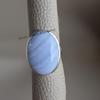 Natural Blue Lace Agate Ring, Handmade Ring, 925 Sterling Silver Ring, Oval Agate Ring, Gift for Her, Big Gemstone Ring