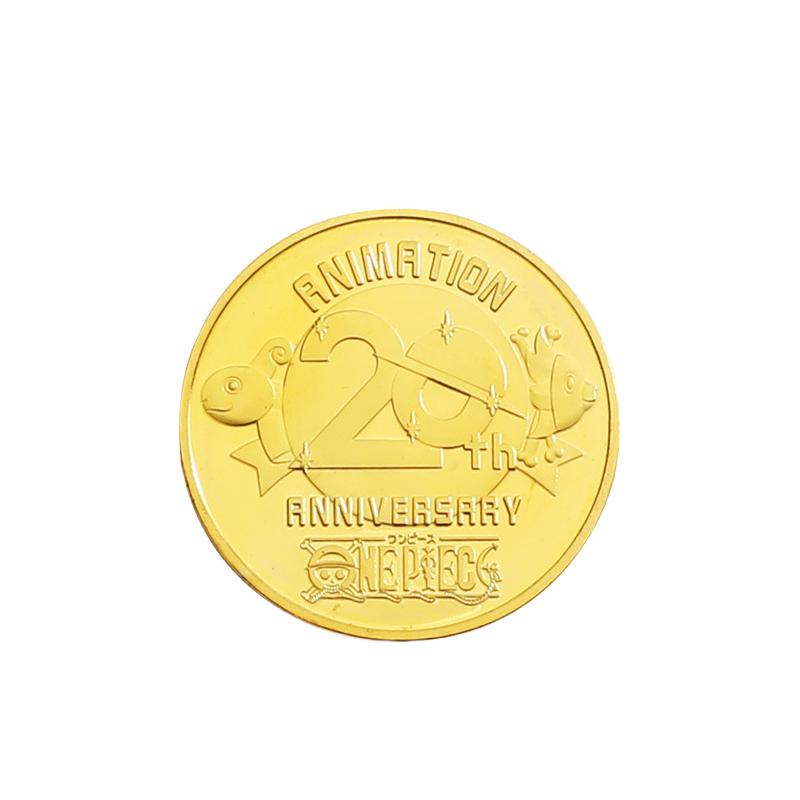 Anime Collectible Coins Set Luffy Chopper Commemorative Gold Colored Metal Coins Merchandise Children's Gift Toy Fans