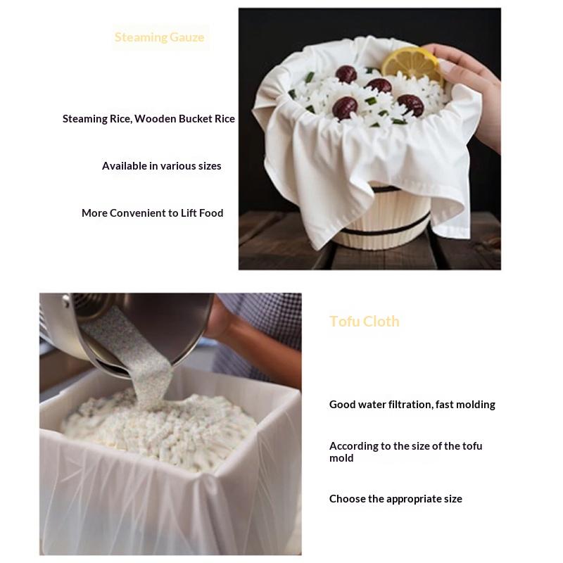 3Pcs 40/60Cm Pure Cotton Steamer Cloth Household Drawer Cloth Steamed Rice And Bun Mat Round Cotton Gauze Kitchen Steamer