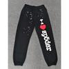 Heavy fleece foam print spider web hoodie sports casual sweater sweatpants set