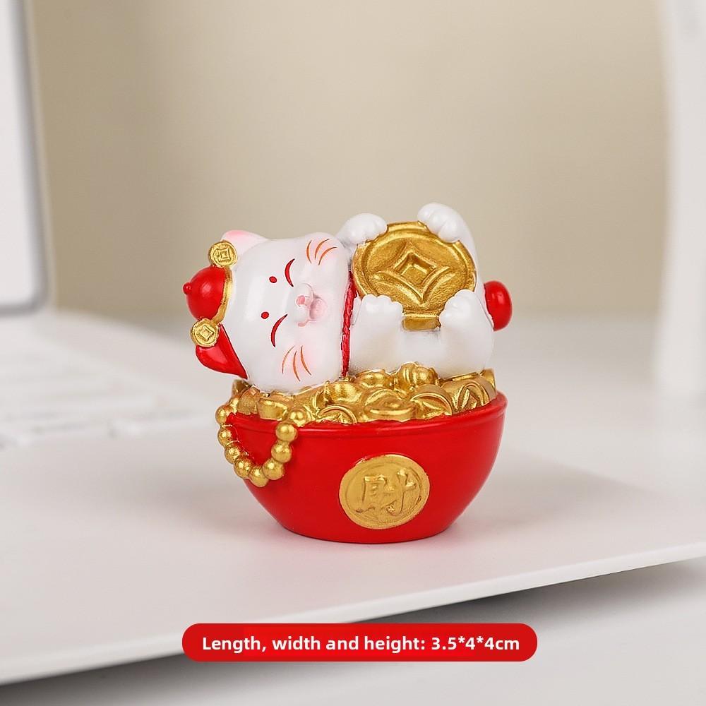 

Feng Shui Fortune Cat Resin Figurine With Lucky Symbols For Office Decor And Giftgiving Style A