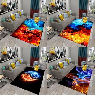 Household Large-area Carpet Teenager Boy Bedroom Living Room Non-slip Floor Mat Ice and Fire Theme Carpet Tai Chi Carpet