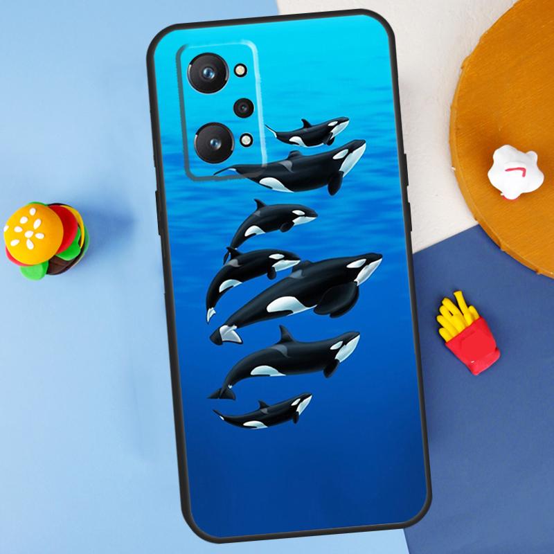 Orcas Whale For Realme 11 10 12 13 14 Pro Plus GT 5 6 6T GT7 Pro C61 C53 C51 C21Y C25S C55 C67 C75 Case