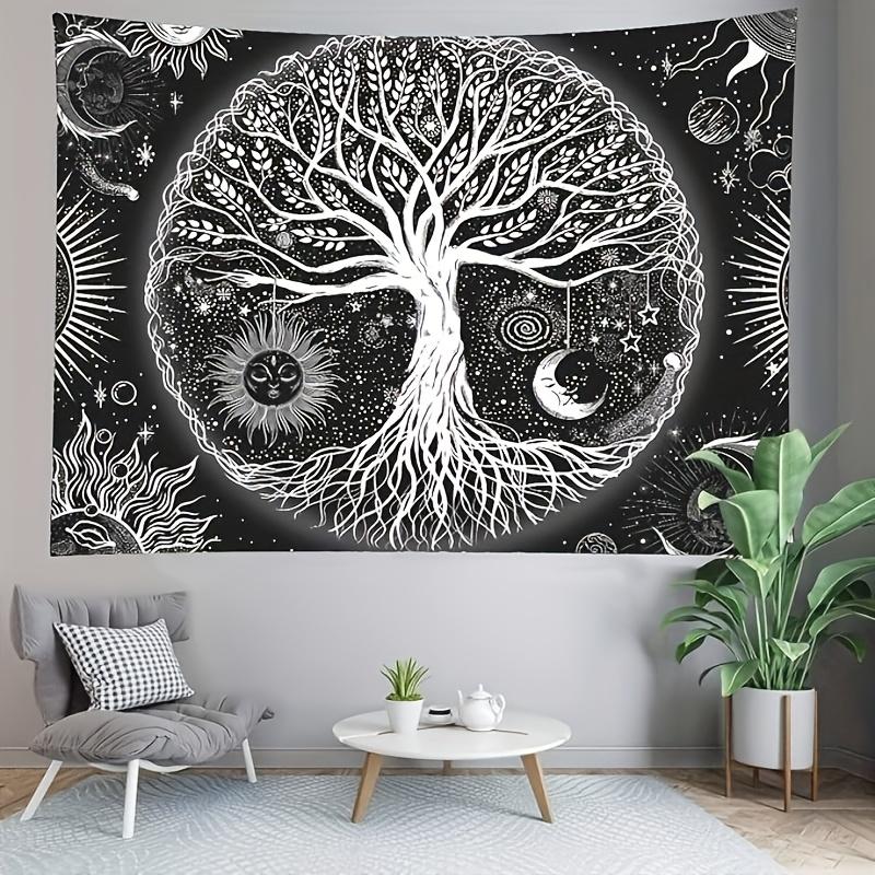 Tree of Life Tapestry Bohemian Home Living Room Wall Hanging Mystical Style Room Decor Wall Fabric Psychedelic Tapestry Wall Mat