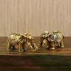 1Pcs Vintage Lucky Statue Desktop Decor Mini Brass Auspicious Elephant Figurine Metal Ornament Wealth Art Gift