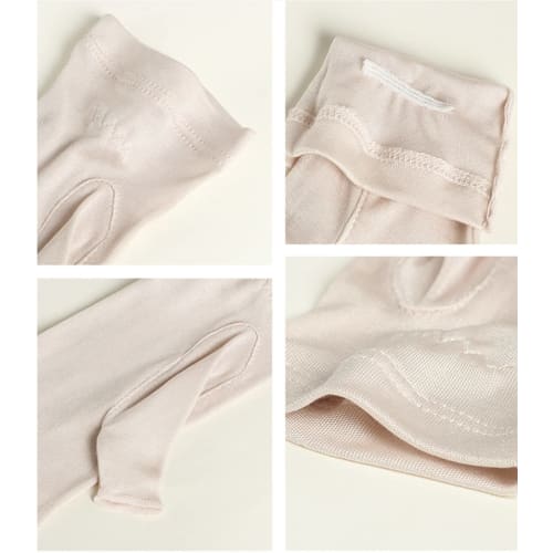 Aiyuga Limited Edition Silk Gloves for Women, Fingerless, Cut-Out Fingertips, Perfect for Sleeping, Hand Care, Skin Irritation, Sun Protection, Smartp