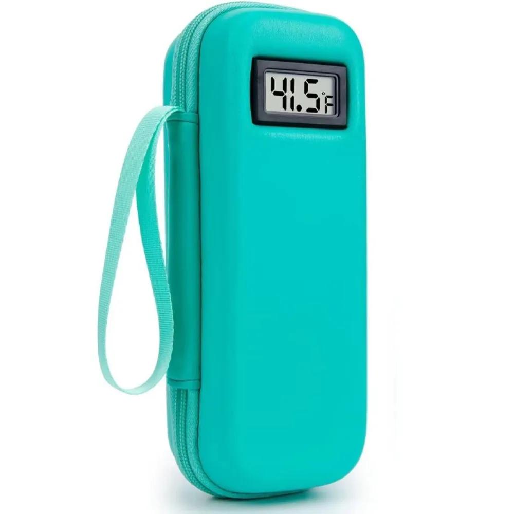 Waterproof Insulin Cooler Travel Case Reusable Portable Refrigerated Medicine Organizer with Thermometer Display Insulated