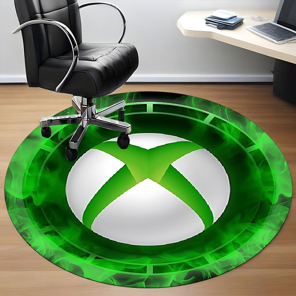 1pc Xbox Gaming Office Round Area Rug, Indoor Mat Suitable For Office, Under Office Chairs Bedroom Living Room Home Decor, Room Deco