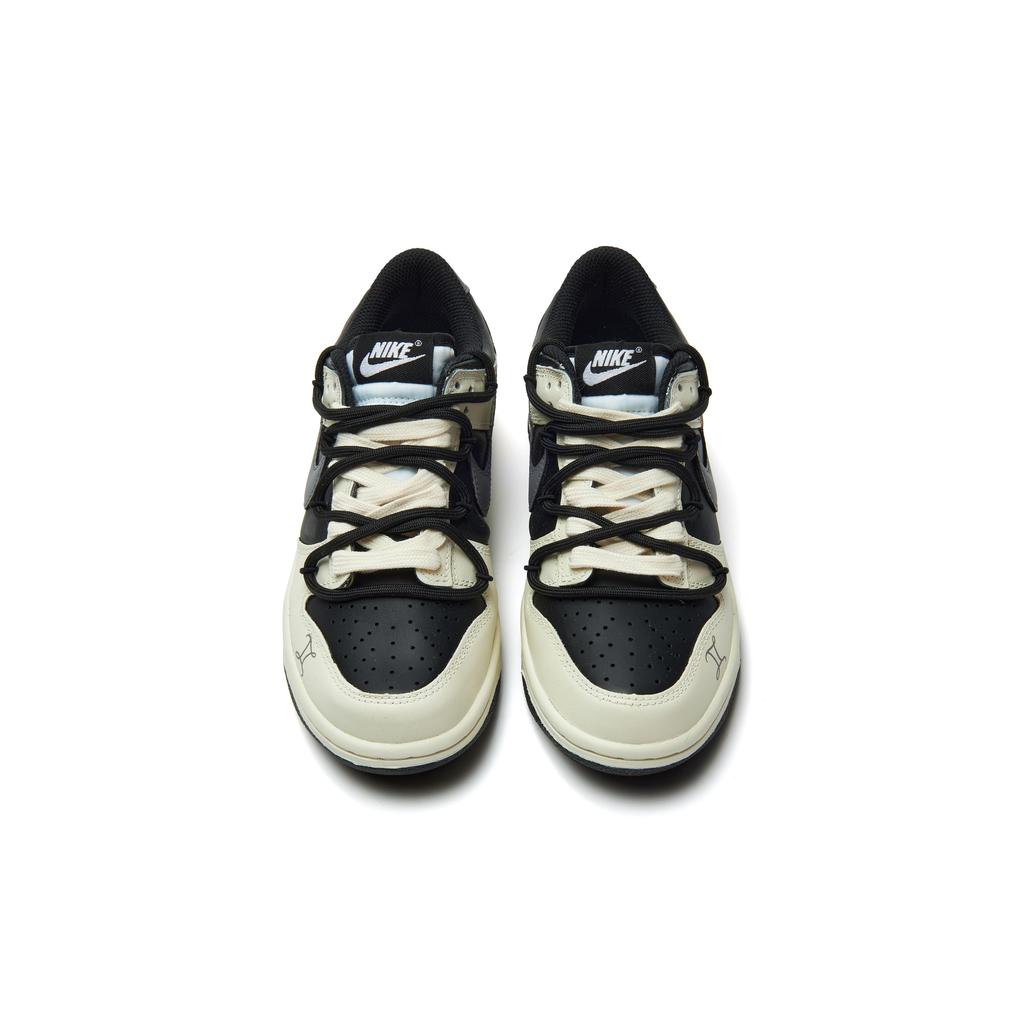 Nike Zapatillas de Skate Dunk Resistentes a la Abrasión de Caña Baja Unisex Beige Gris Negro HF5441-100(Equipo970-)