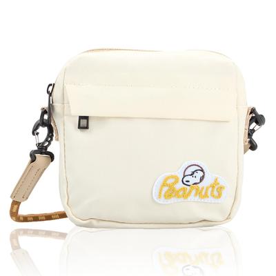 Snoopy Water-Repellent Mini Square Shoulder Bag, Ivory (SPZ-3347)