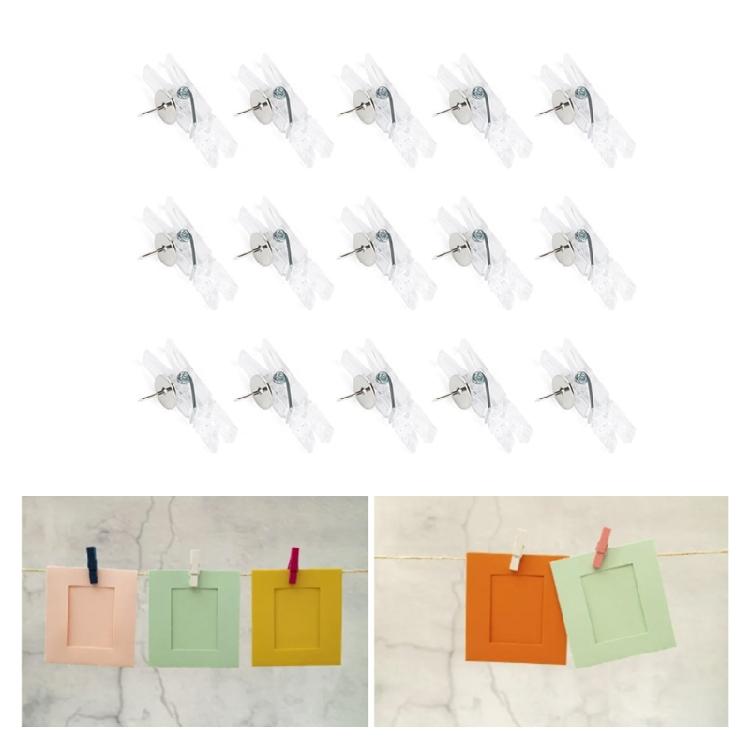 80/90PCS Push Pins with Clear Clip for Cork Board, Clear Push Pins Clip Notice Board Thumb Tacks for for Notes Photos