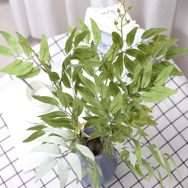 Simulated Willow Leaf Multicolor Artificial Green Plant Hotel Home Decoration