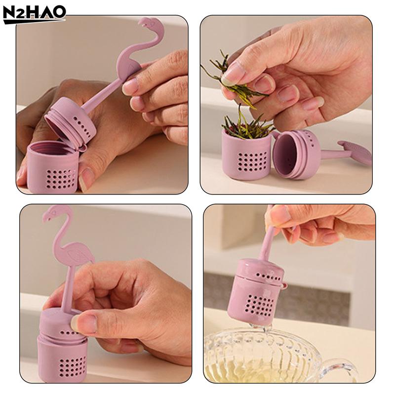 1pc Flamingo-shaped Silicone Tea Maker, Tea Strainer, Coffee Filter, Multi-functional Coffee Spice Filter