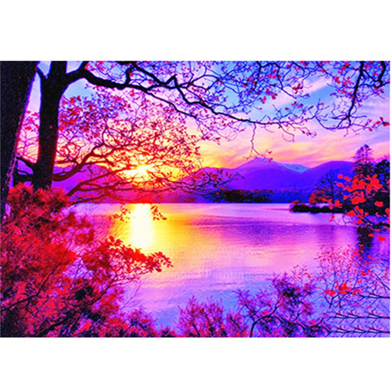 

HUACAN полная квадратная алмазная живопись закат пейзаж 5D вышивка пейзаж украшение дома алмазная мозаика ручная работа Full Square 20*30 cm