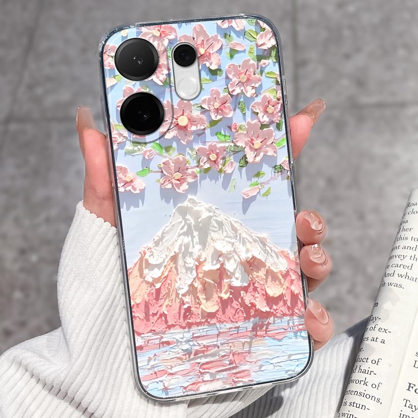 For Vivo V60 V50 V40 Lite V40e V30e V20 Pro SE Phone Case Beautiful Mountain Range Patterns Transparent TPU Anti Slip Soft Back Covers For Vivo Casing