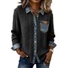 1116 nuova camicia in denim a maglia splicing stile europeo e americano da donna autunno inverno moda versatile giacca cardigan a maniche lunghe