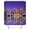New York City Skyline Building Night View Shower Curtain Modern Bathroom Curtain Polyester Fabric Bath Curtain With Hooks