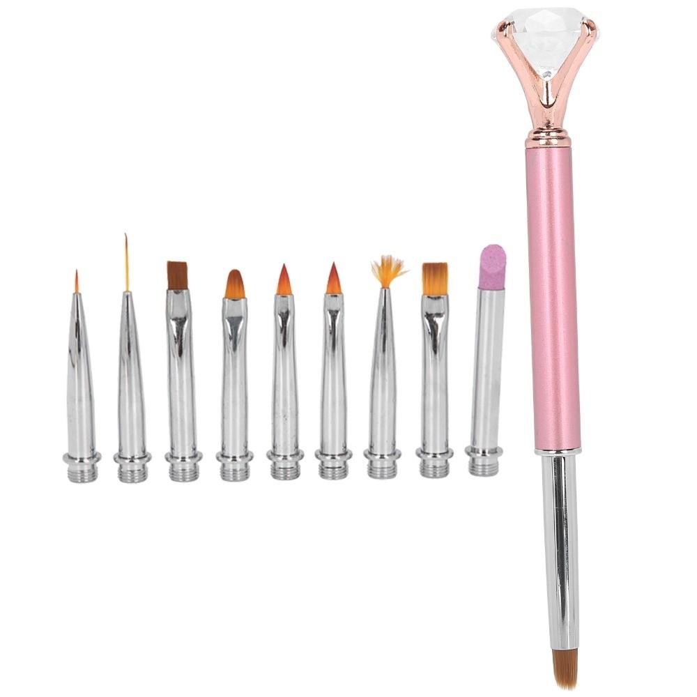 1 x Pen 10 x Pen Head Detachable Gel Pen Detachable Nail Art Brush  Diy Nail Decoration