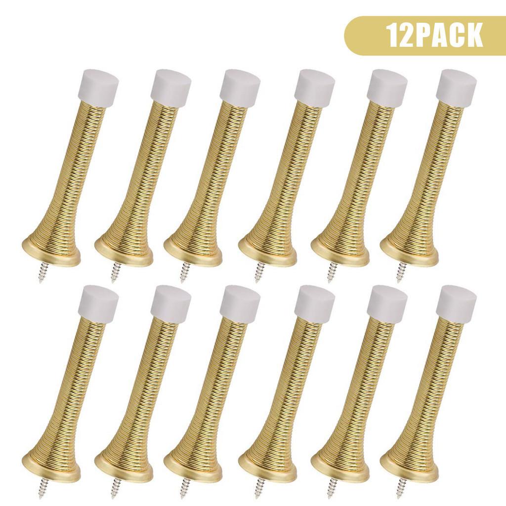 

12 шт., пружинные дверные упоры, матовый никель, гибкий пружинный дверной стопор, дверной держатель, защитная фурнитура для стен set 3