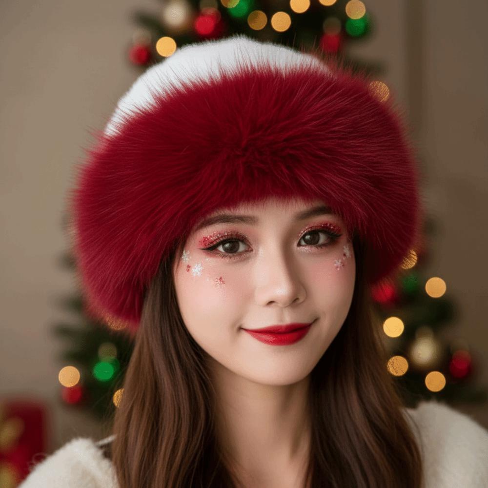 Thick Plush Fluffy Trapper Cap Faux Fur Plush Bucket Hats Christmas Fur Hat Festival Party