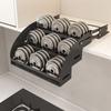 Anti Deformation 3-Tier Pull Down Spice Rack Retractable High Lift Pull Down Shelf  for Top Cabinet
