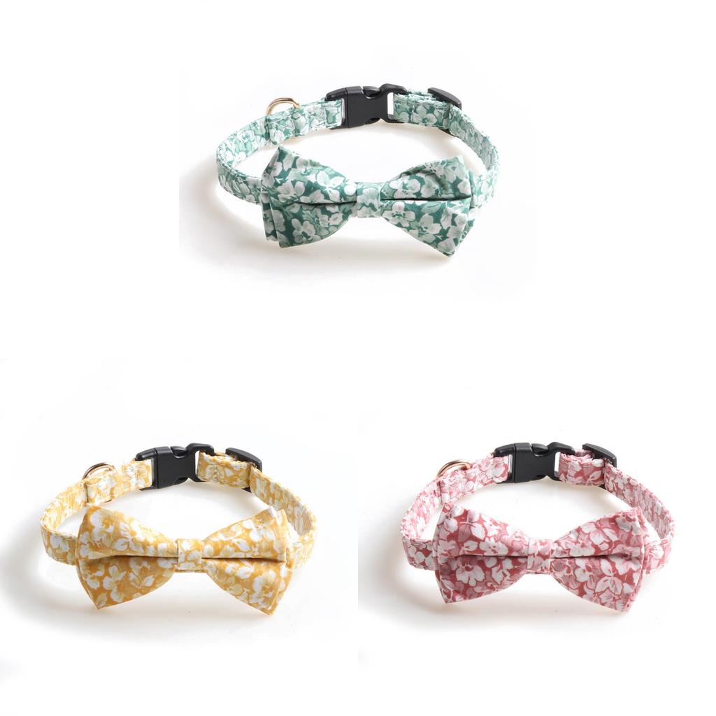 New Arrival! Adorable Cotton Printed Dog Collar Romantic Rose Collection