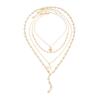 Cross-Border Five-Pointed Star Pendant Necklace with Detachable Layered Y-Clavicle Chain