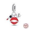 Authentic Original 100% Copper Metal High Heels Wine Glass Lipstick Charm Bead Components Compatible With Women Bracelets Do It Yourself High Quality